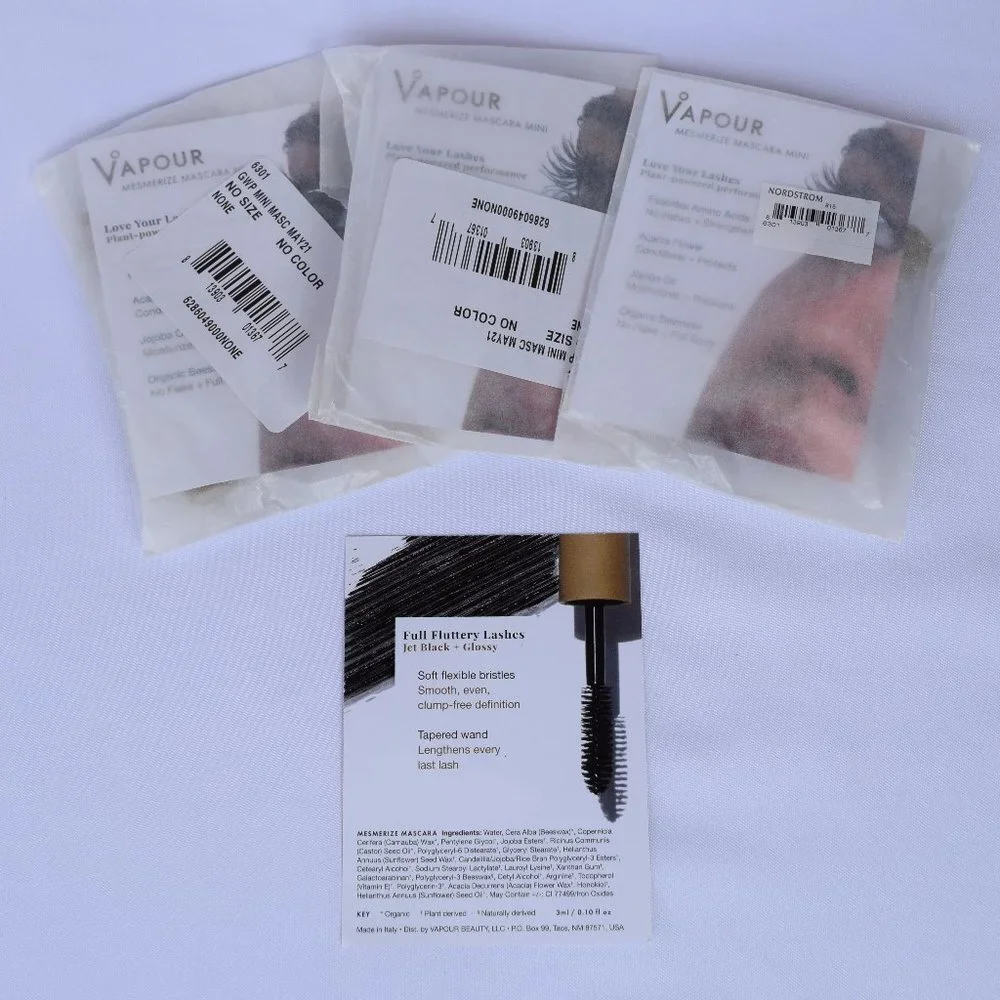 Vapour Mesmerize Mascara Mini Set-Jet Black,Buildable Length &Definition-3pc-NEW